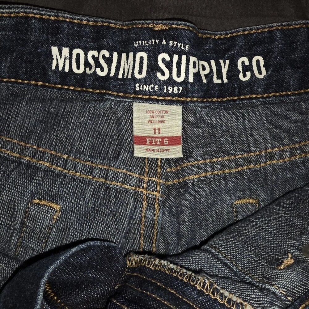 Mossimo Supply Co Size 11 Denim Jean Shorts Low Rise Waist Dark Wash Fit 6